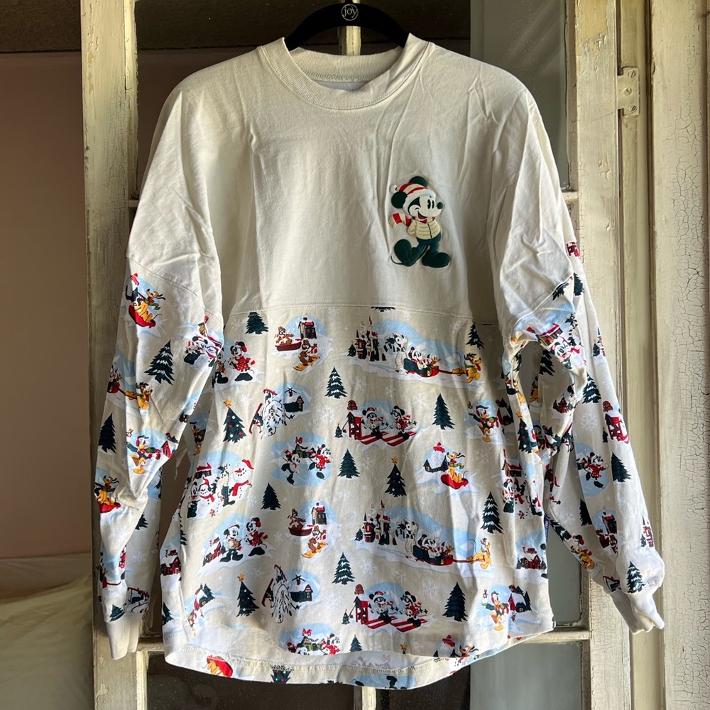 Walt Disney World Christmas Drop Shoulder Long Sleeve Shirt